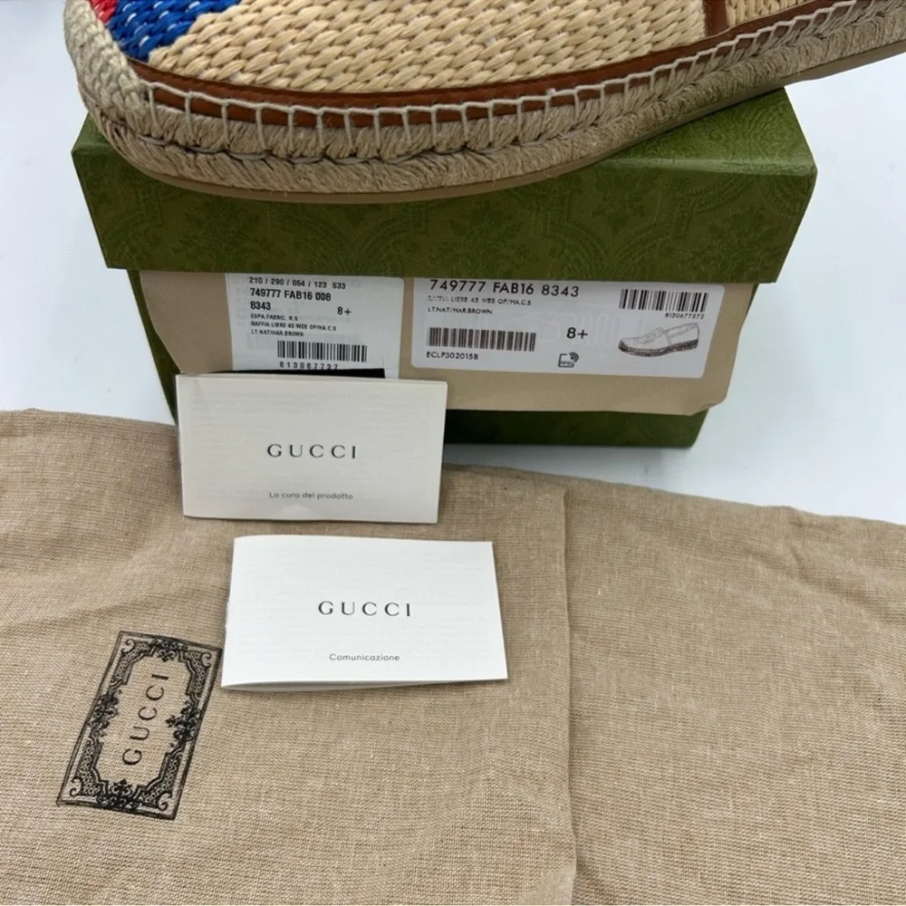 Men’s Gucci interlocking G espadrilles size 8.5 made in Spain
